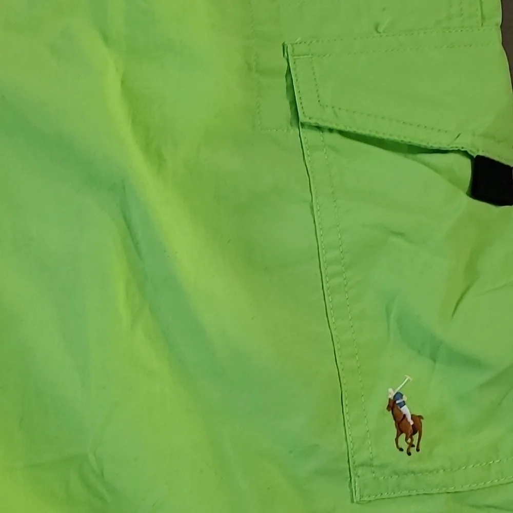 Vtg Polo Ralph Lauren swim trunks light lime green 3 pockets men's‎ M NWT